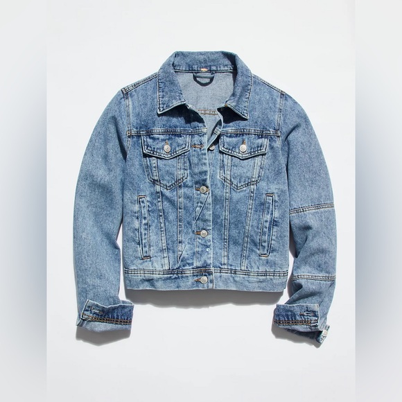 Free People Rumors Denim Jean Jacket Light Indigo - Picture 4 of 4
